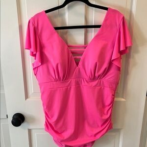 Cacique Bright Pink Swimwear one Piece NWOT